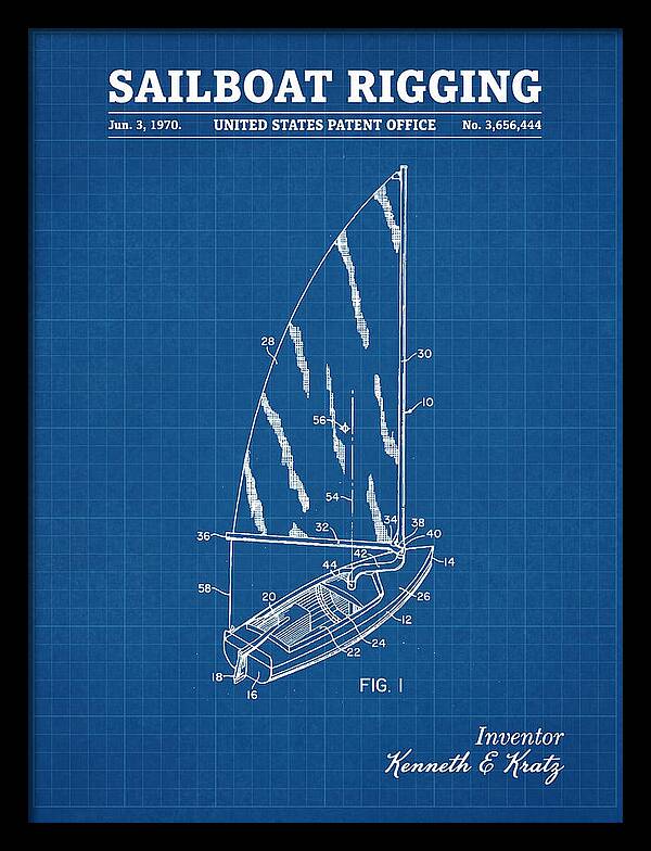 Sailboat Rigging Blueprint Patent Us3656444a