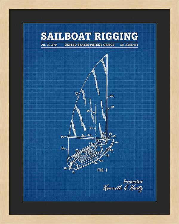 Sailboat Rigging Blueprint Patent Us3656444a