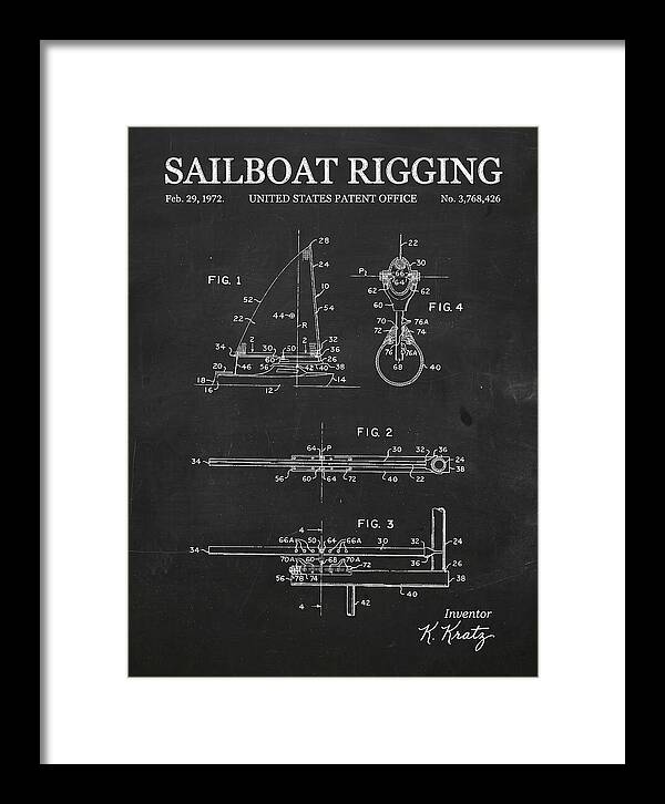 Sailboat Rigging Chalkboard Patent Us3768426a