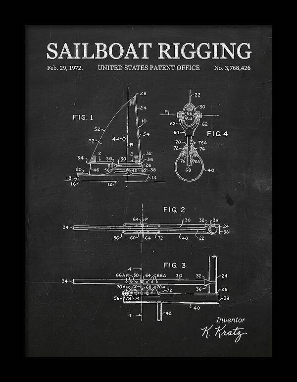 Sailboat Rigging Chalkboard Patent Us3768426a