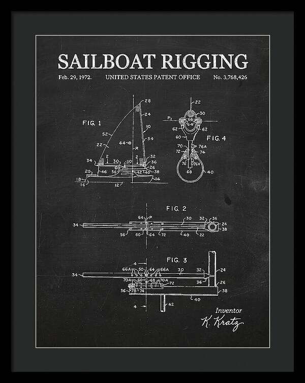 Sailboat Rigging Chalkboard Patent Us3768426a