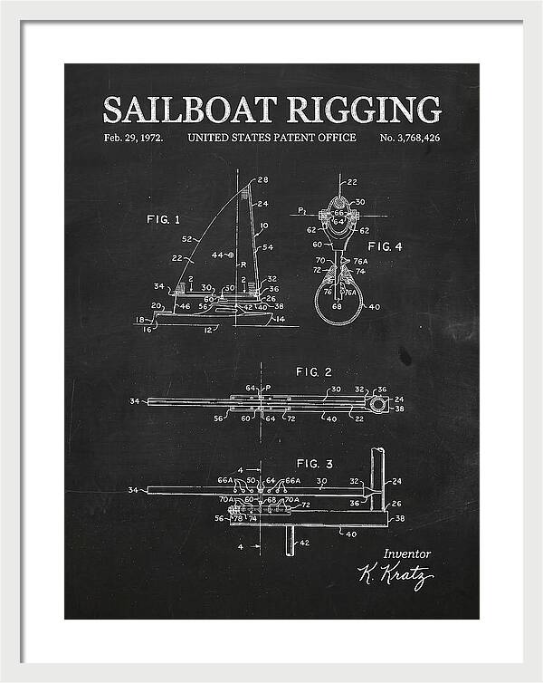 Sailboat Rigging Chalkboard Patent Us3768426a