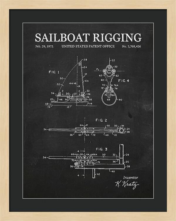 Sailboat Rigging Chalkboard Patent Us3768426a
