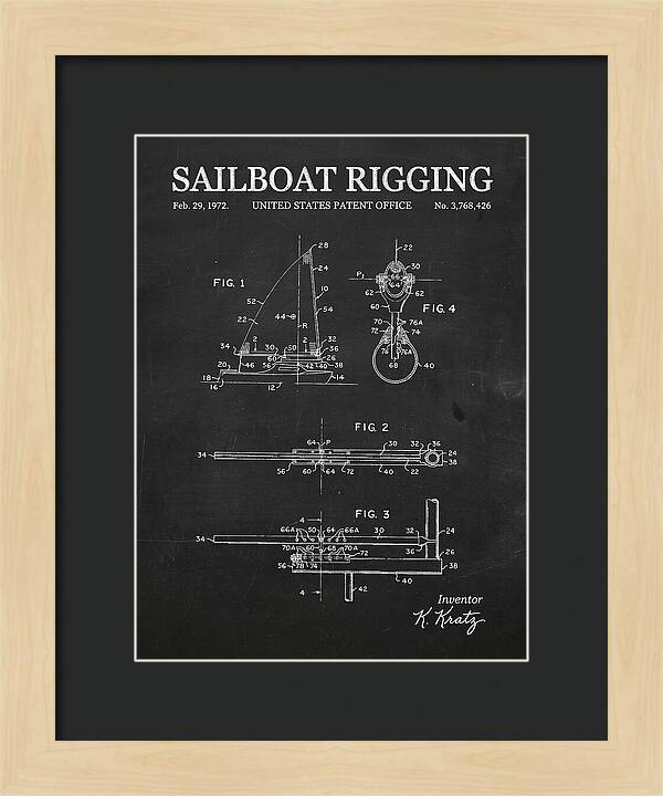 Sailboat Rigging Chalkboard Patent Us3768426a