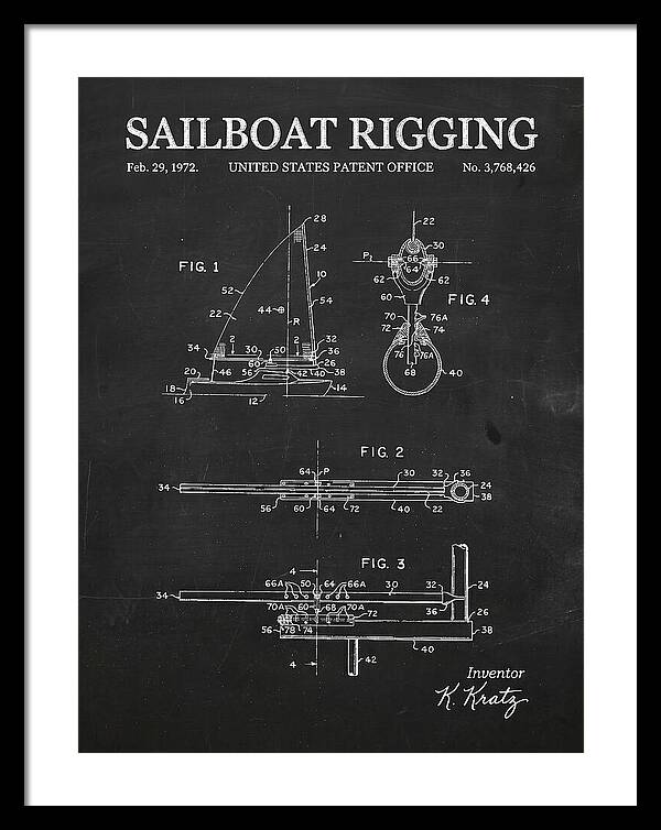 Sailboat Rigging Chalkboard Patent Us3768426a