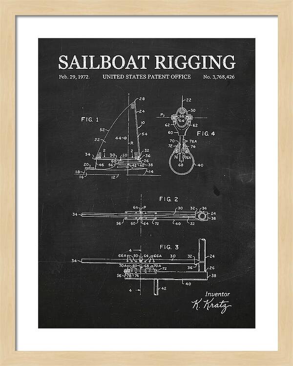 Sailboat Rigging Chalkboard Patent Us3768426a