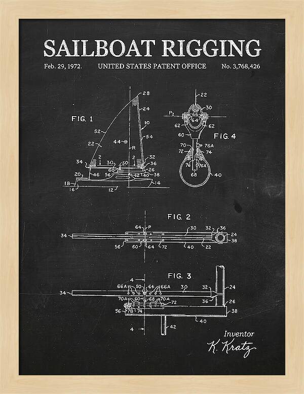 Sailboat Rigging Chalkboard Patent Us3768426a