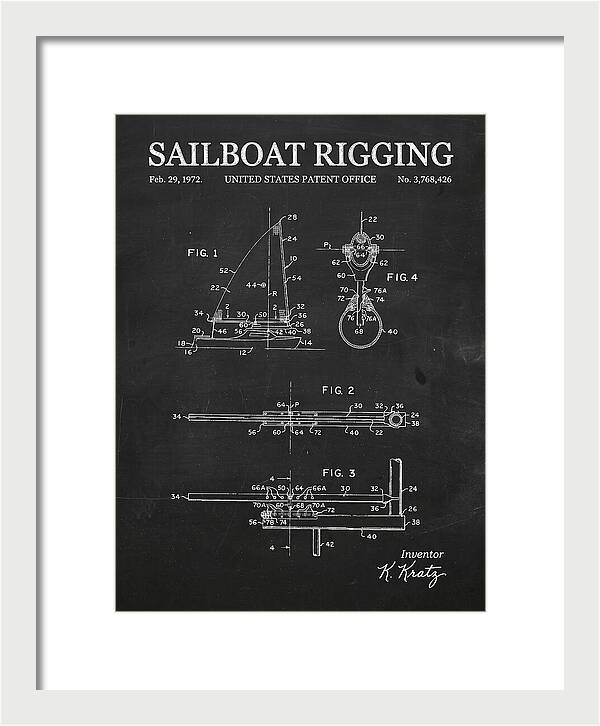 Sailboat Rigging Chalkboard Patent Us3768426a