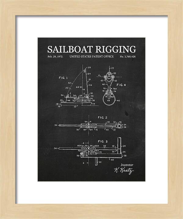 Sailboat Rigging Chalkboard Patent Us3768426a