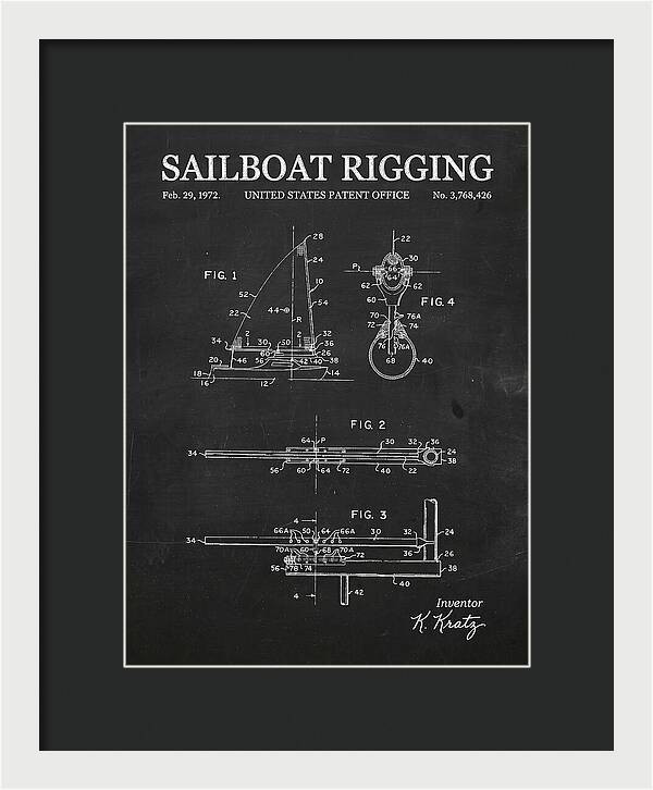 Sailboat Rigging Chalkboard Patent Us3768426a
