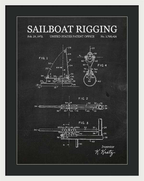 Sailboat Rigging Chalkboard Patent Us3768426a