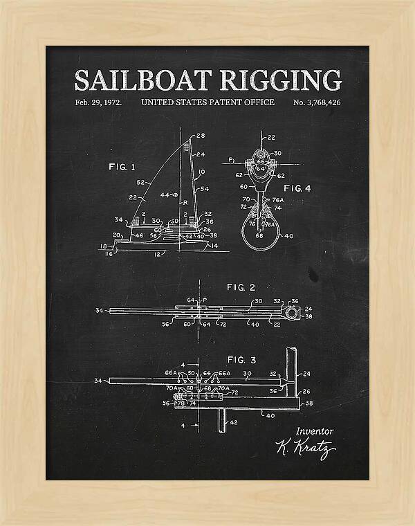 Sailboat Rigging Chalkboard Patent Us3768426a