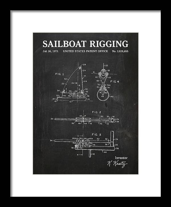 Sailboat Rigging Chalkboard Patent Us3838655a