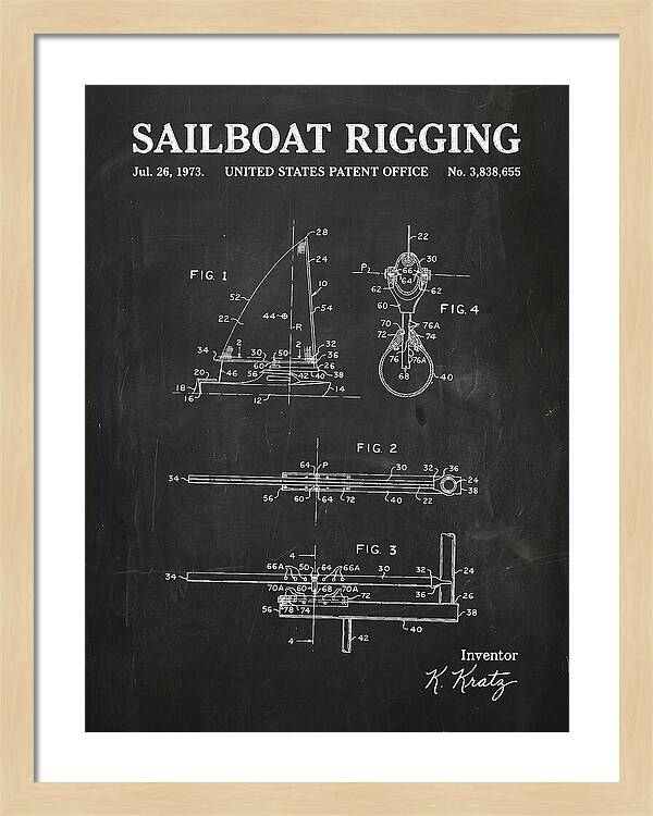 Sailboat Rigging Chalkboard Patent Us3838655a