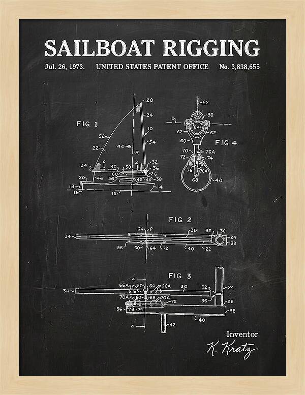 Sailboat Rigging Chalkboard Patent Us3838655a