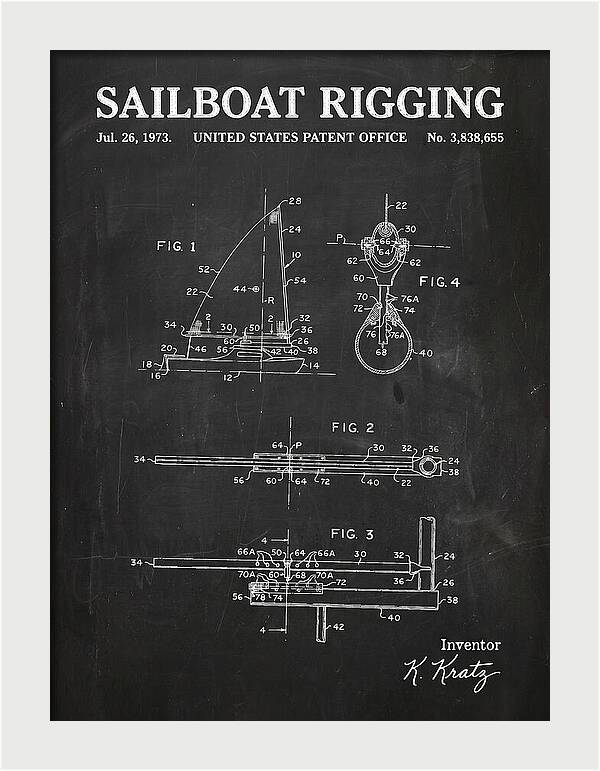 Sailboat Rigging Chalkboard Patent Us3838655a