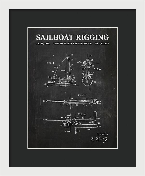 Sailboat Rigging Chalkboard Patent Us3838655a