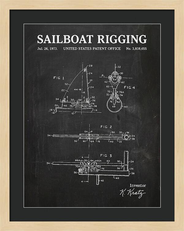 Sailboat Rigging Chalkboard Patent Us3838655a