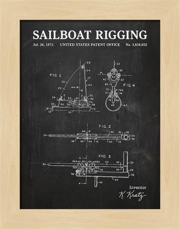 Sailboat Rigging Chalkboard Patent Us3838655a