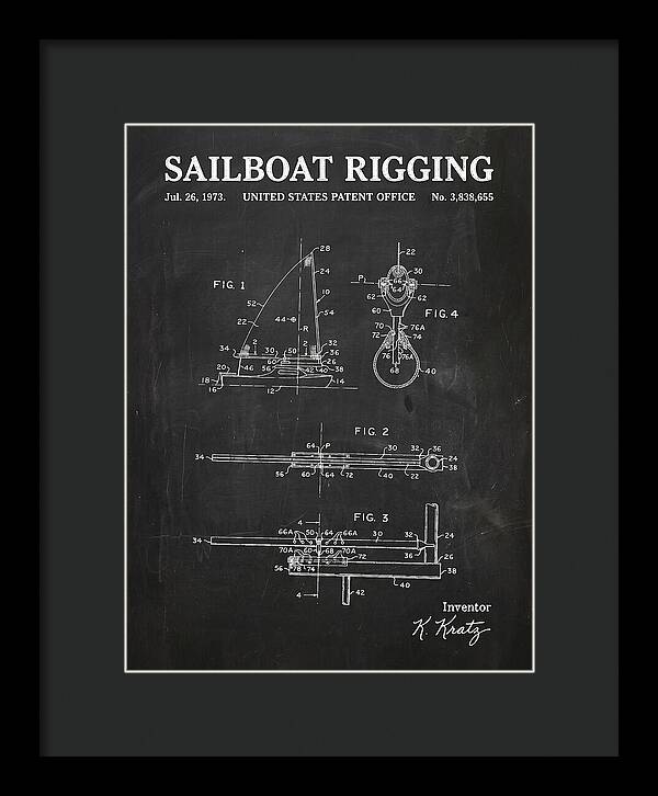 Sailboat Rigging Chalkboard Patent Us3838655a