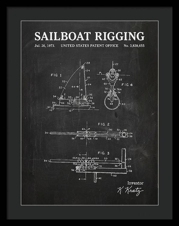 Sailboat Rigging Chalkboard Patent Us3838655a
