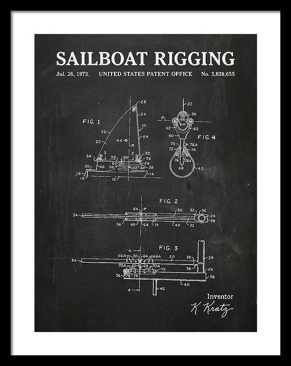 Sailboat Rigging Chalkboard Patent Us3838655a