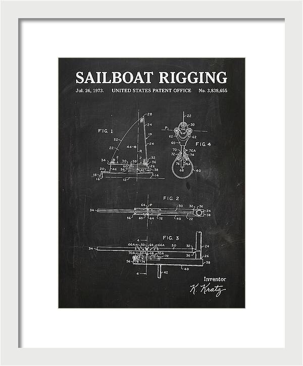 Sailboat Rigging Chalkboard Patent Us3838655a