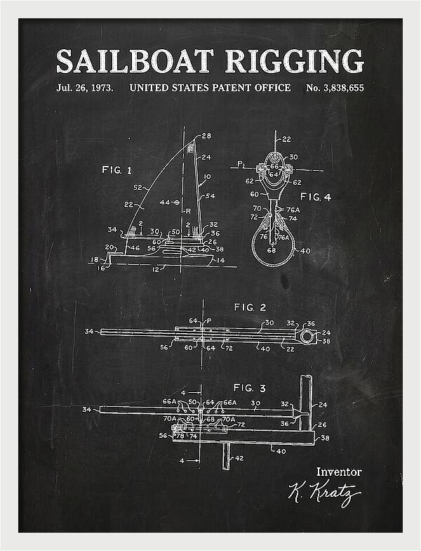 Sailboat Rigging Chalkboard Patent Us3838655a