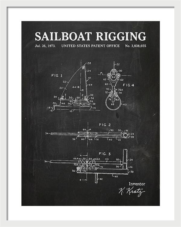 Sailboat Rigging Chalkboard Patent Us3838655a