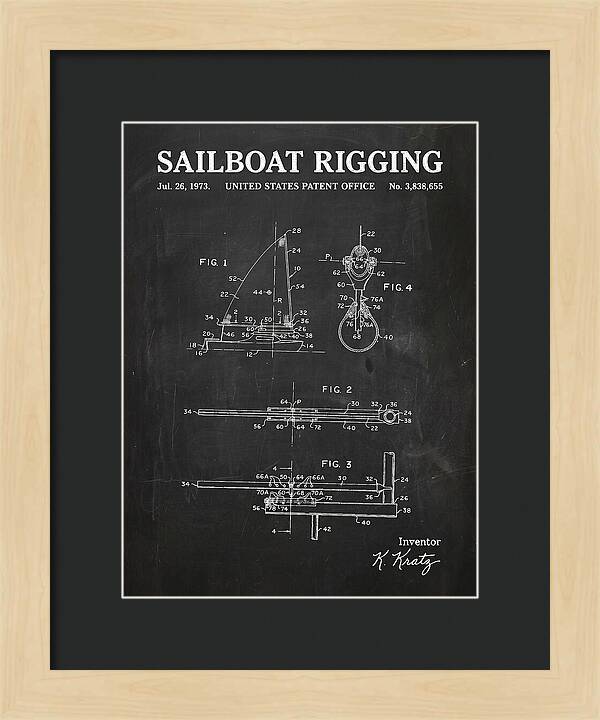 Sailboat Rigging Chalkboard Patent Us3838655a