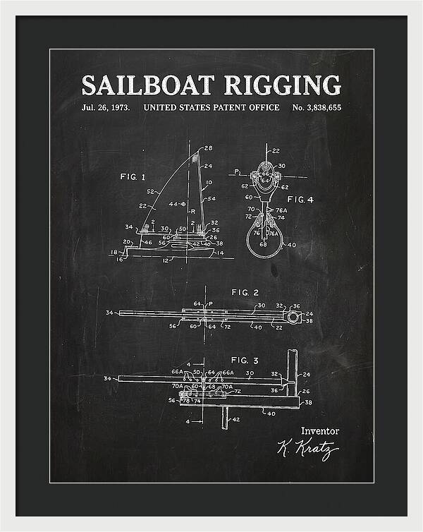 Sailboat Rigging Chalkboard Patent Us3838655a