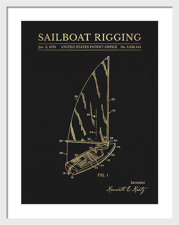 Sailboat Rigging Gold Patent Us3656444a