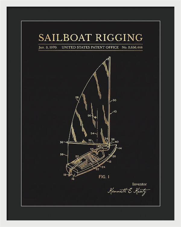 Sailboat Rigging Gold Patent Us3656444a