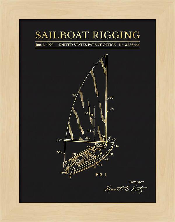 Sailboat Rigging Gold Patent Us3656444a