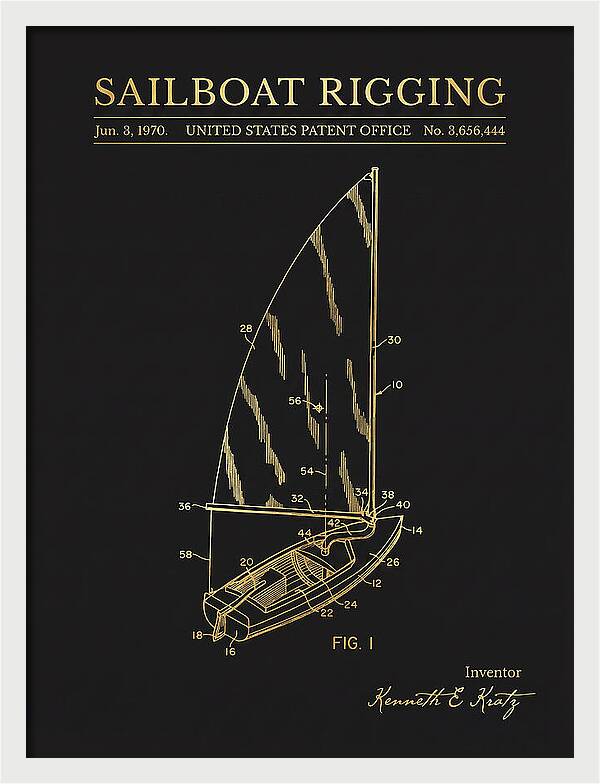 Sailboat Rigging Gold Patent Us3656444a