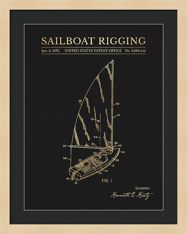 Sailboat Rigging Gold Patent Us3656444a