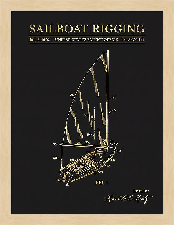 Sailboat Rigging Gold Patent Us3656444a