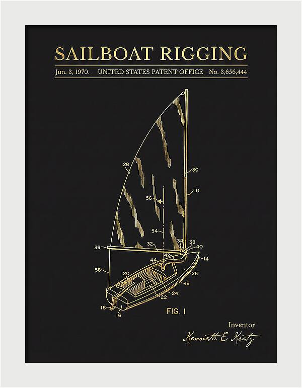 Sailboat Rigging Gold Patent Us3656444a
