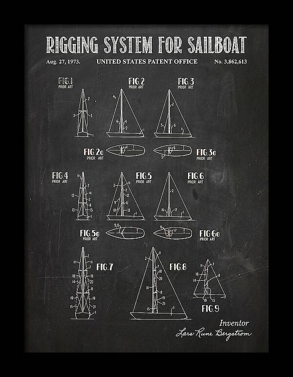 Sailboat Rigging System Chalkboard Patent Us3862613a