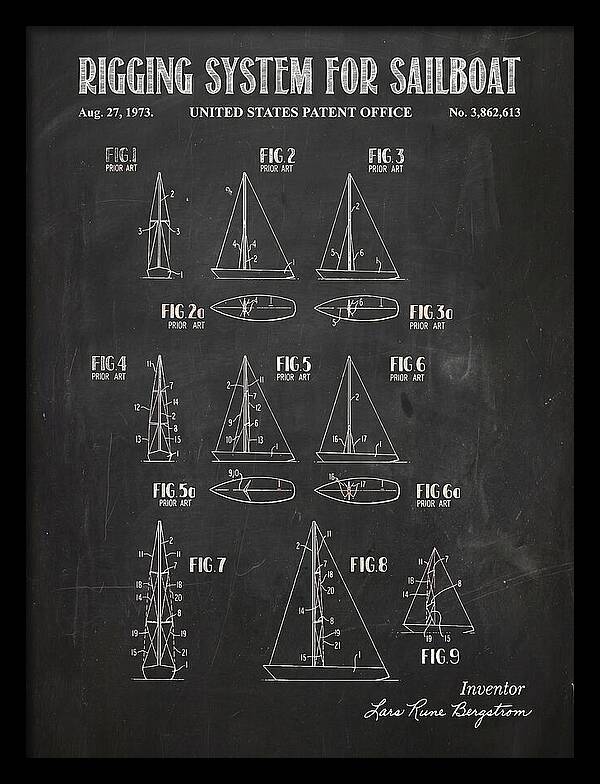 Sailboat Rigging System Chalkboard Patent Us3862613a