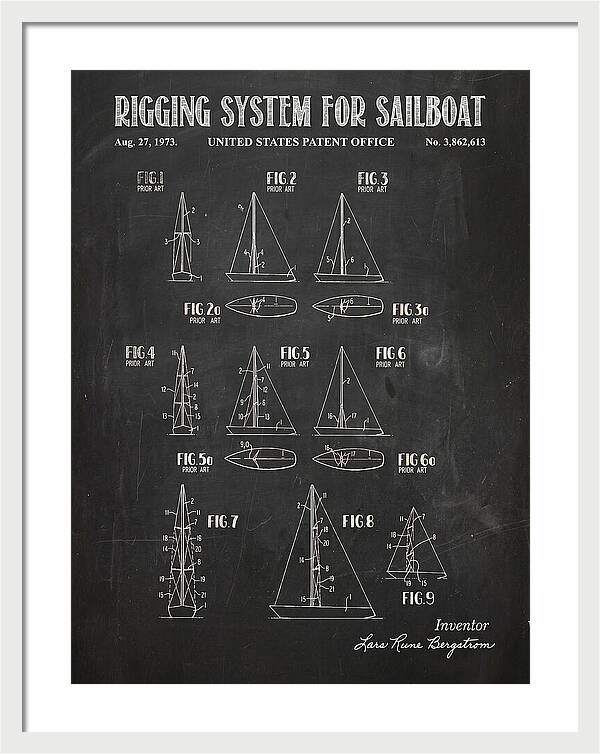 Sailboat Rigging System Chalkboard Patent Us3862613a