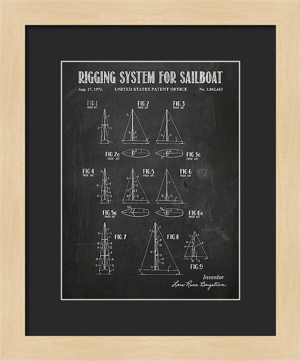 Sailboat Rigging System Chalkboard Patent Us3862613a