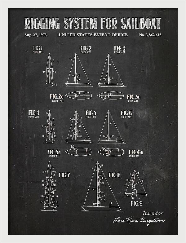 Sailboat Rigging System Chalkboard Patent Us3862613a