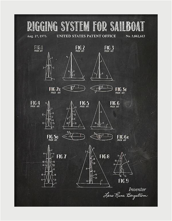 Sailboat Rigging System Chalkboard Patent Us3862613a