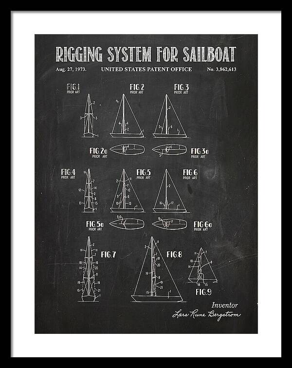 Sailboat Rigging System Chalkboard Patent Us3862613a