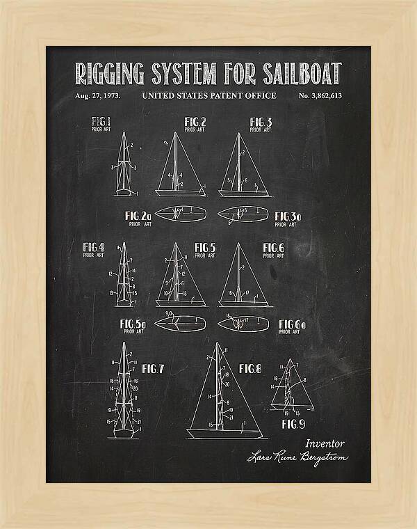 Sailboat Rigging System Chalkboard Patent Us3862613a