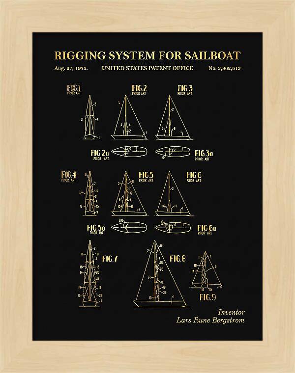 Sailboat Rigging System Gold Patent Us3862613a