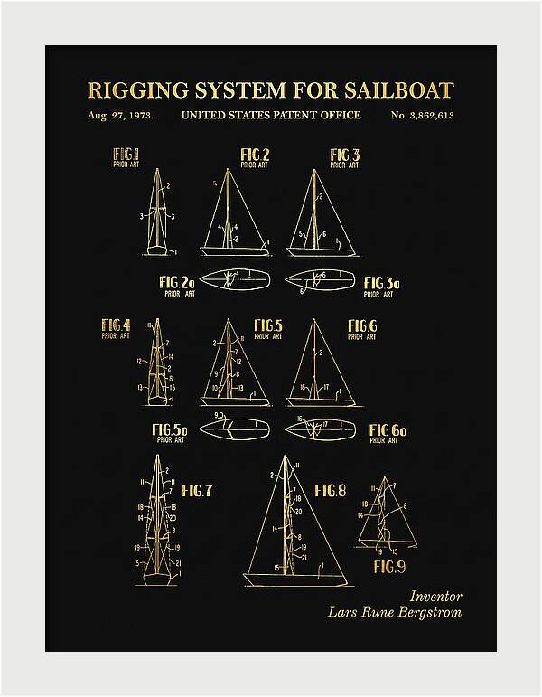 Sailboat Rigging System Gold Patent Us3862613a