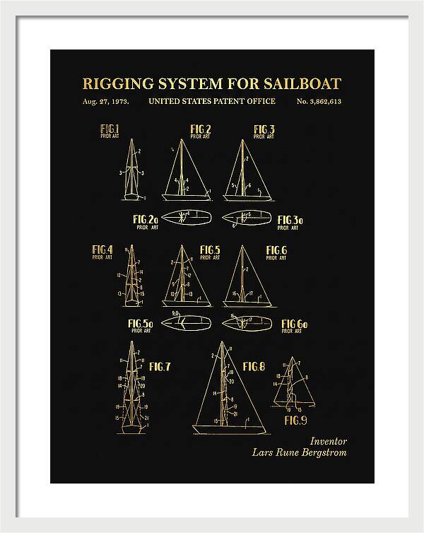 Sailboat Rigging System Gold Patent Us3862613a
