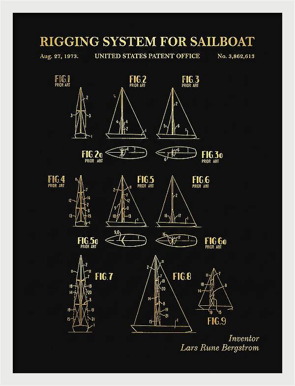 Sailboat Rigging System Gold Patent Us3862613a